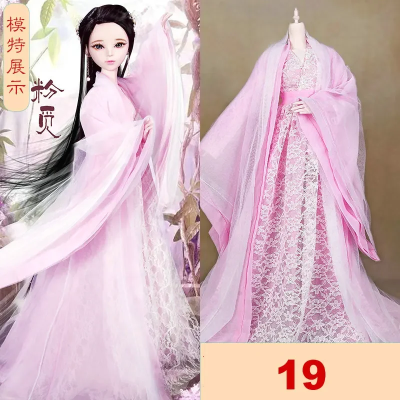 Handmade 1/3 BJD Doll Clohtes Chinese Clothing Costume HanFu Girl Dresses Headwear For 55-60cm Jointed Dolls Accessories Toys