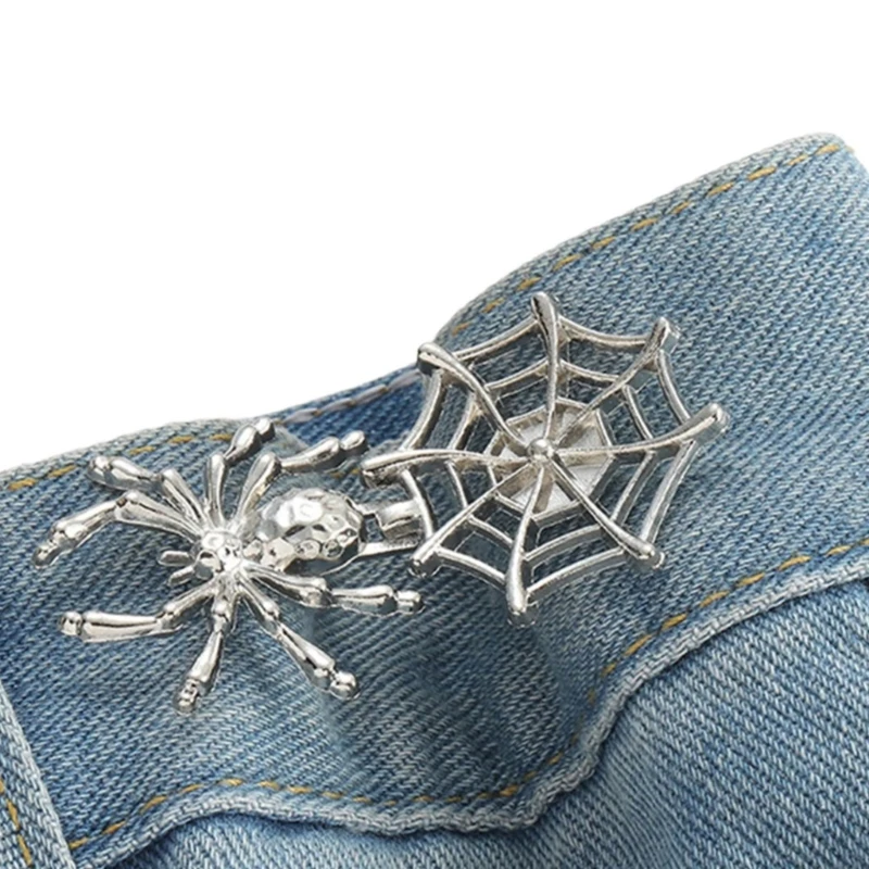 Spiderweb Tighten Waist Button for Skirt Pant Jeans Adjustable Waist Clip Clothing Crafts Detachable Waist Button