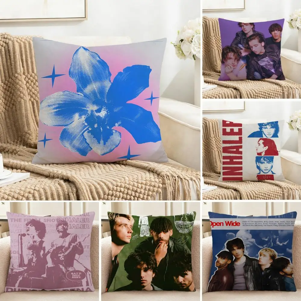 Fresh Indie Band I-Inhaler Cushion Cover Cozy Pillowcase Holiday House Interior Sofa Bedroom Accessories