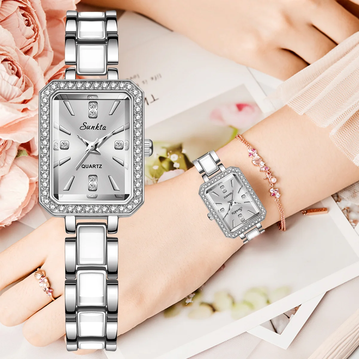 Luxury Top Brand Women's Watches Fashion Elegant Silver Watches for Women Original Simple Waterproof Quartz Wristwatches Ladies