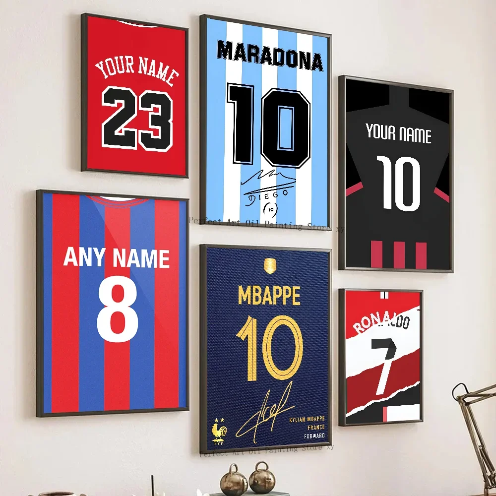 Football Jersey Name Poster Home Living Room Bedroom Bar Cafe Art Decor