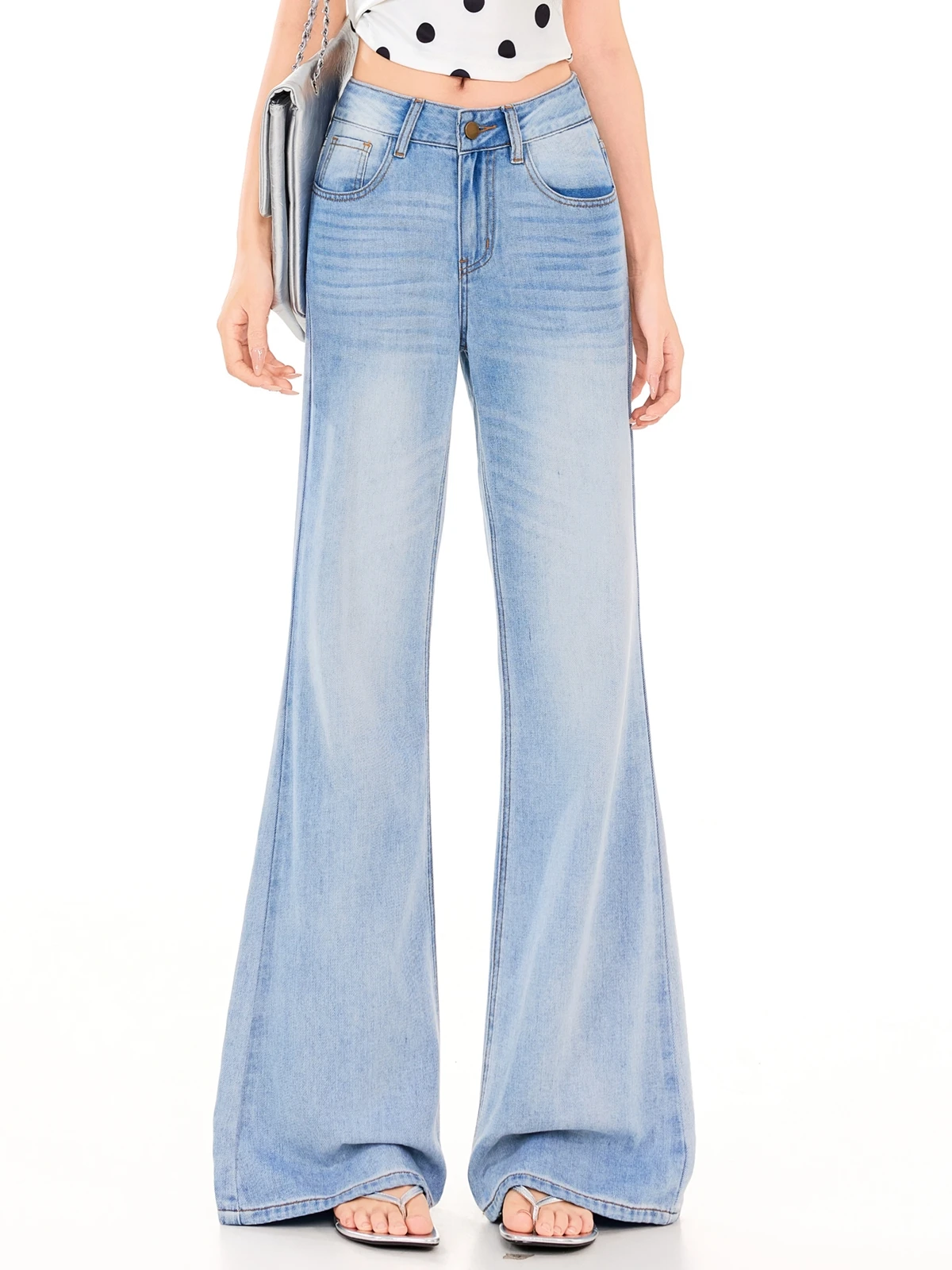 

ZHISILAO New Vintage Flare Jeans Women Classic Cotton Stretch High Waist Denim Pants Spring Summer 2026