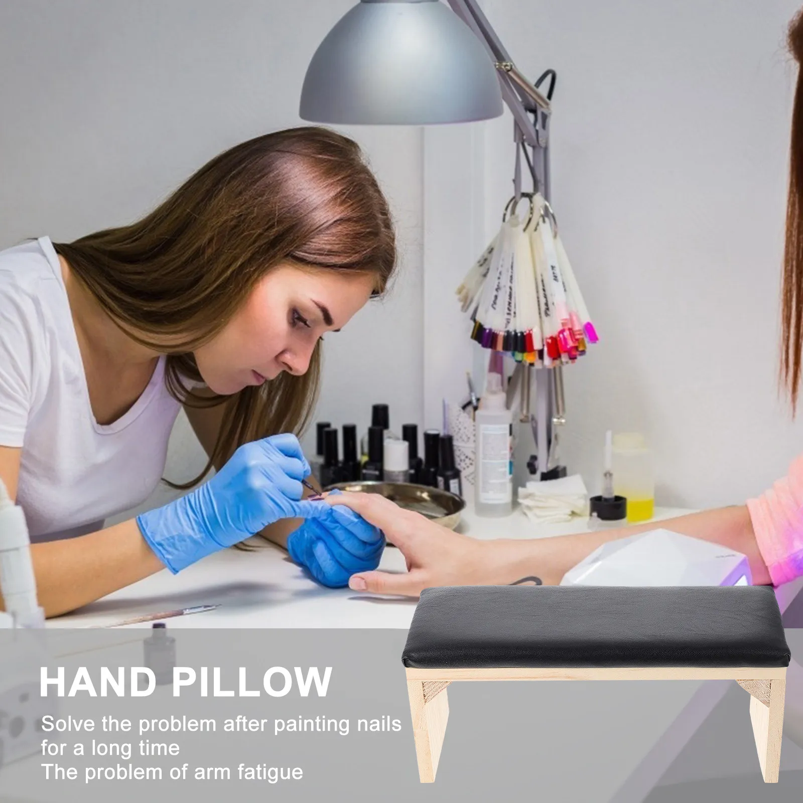 

1Pcs Natural Wood Style Nail Art Hand Rest Pillow Manicure Wrist Support Cushion for Salon Training Home Use Stable