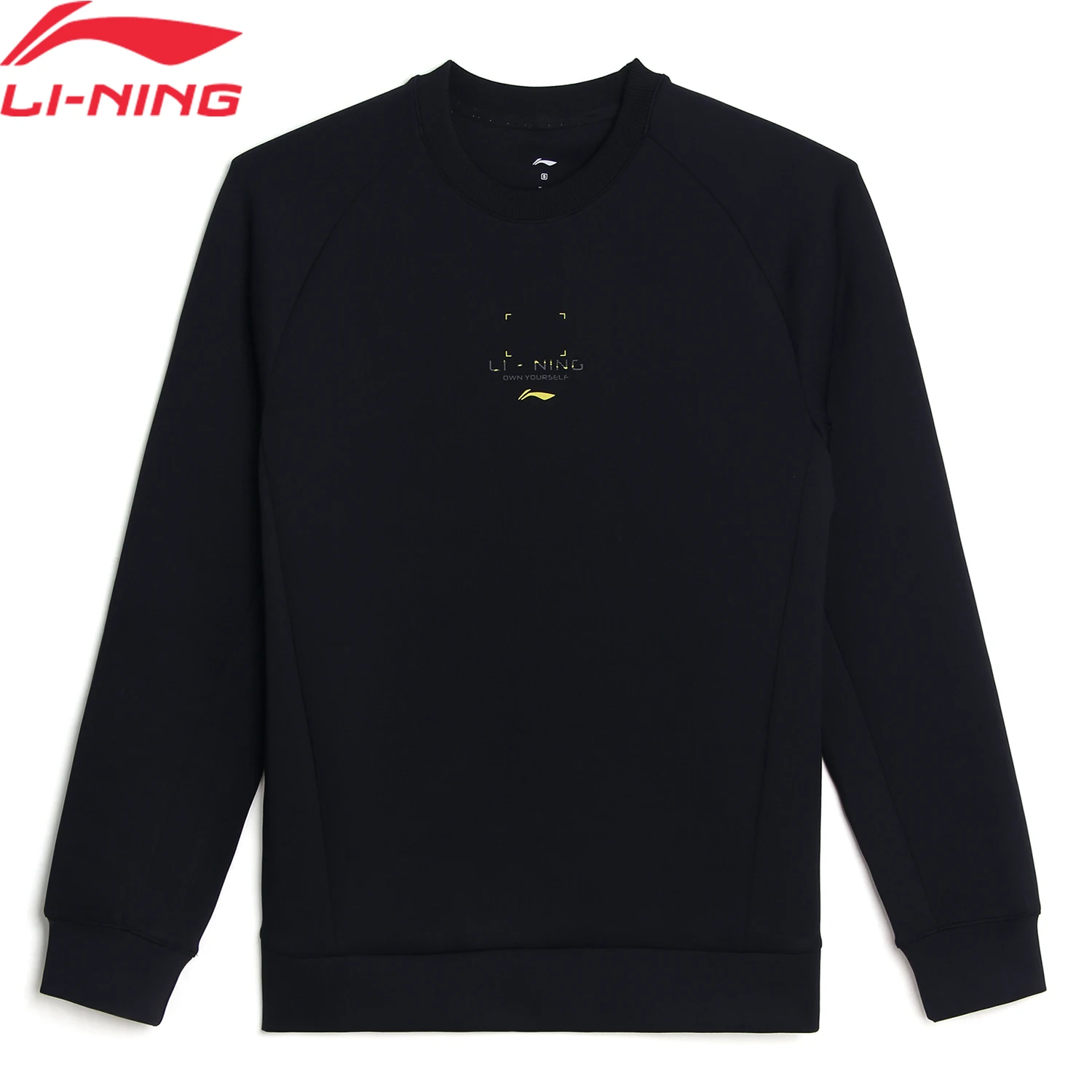 Li-Ning Men Training Crew Neck Sweatshirt Regular Fit 90%Polyester 10%Spandex Comfortable LiNing Sports Simple Pullover AWDU105