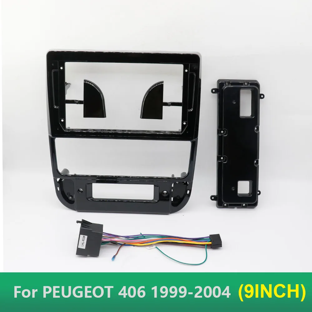 9 Inch Car Radio Fascia Frame For Peugeot 406 1995-2005 Panel Dash Kit Install Facia Console Audio Bezel GPS Adapter