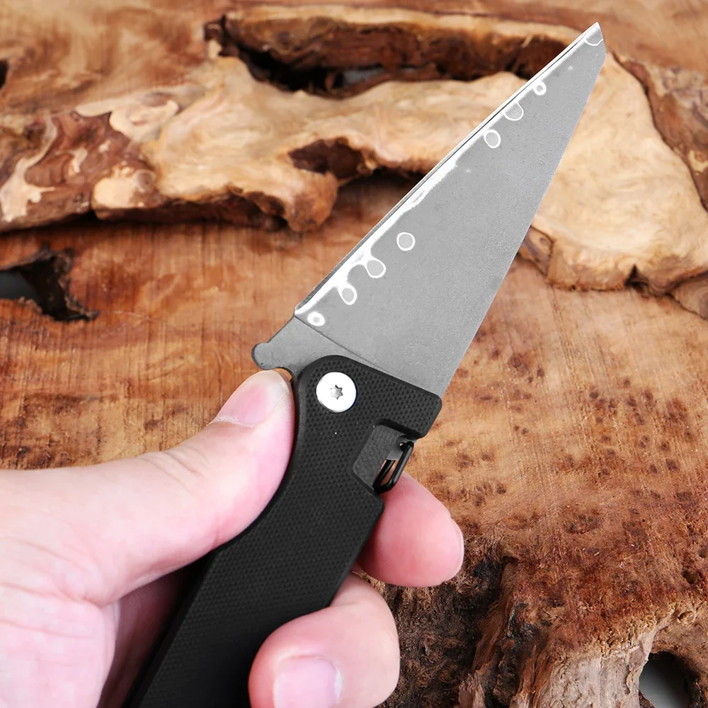 Outdoor Folding Utility Knife G10 Handle Pocket Foldable Three-layer Composite Steel Blade Fruit knife Camping Peeling Knife