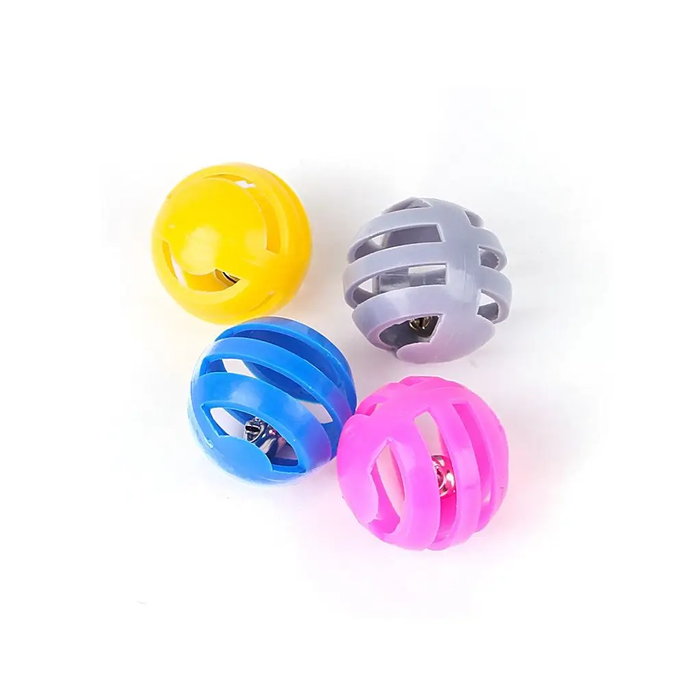 Cat Jingle Ball Toys Plastic Hollow Out Interactive Cat Bell Toy Cat Toy Ball Pet Supplies Random color