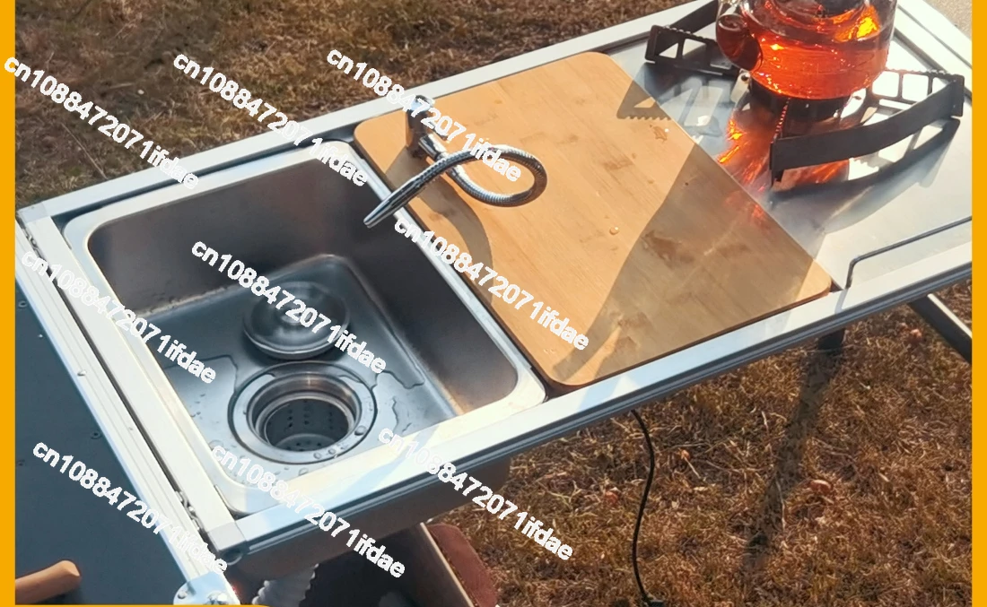 Jiansen Outdoor Igt Camping Table Kitchen Zebra One Unit Sink Module Combination of Faucet Washing Basin Pool Snow Peak