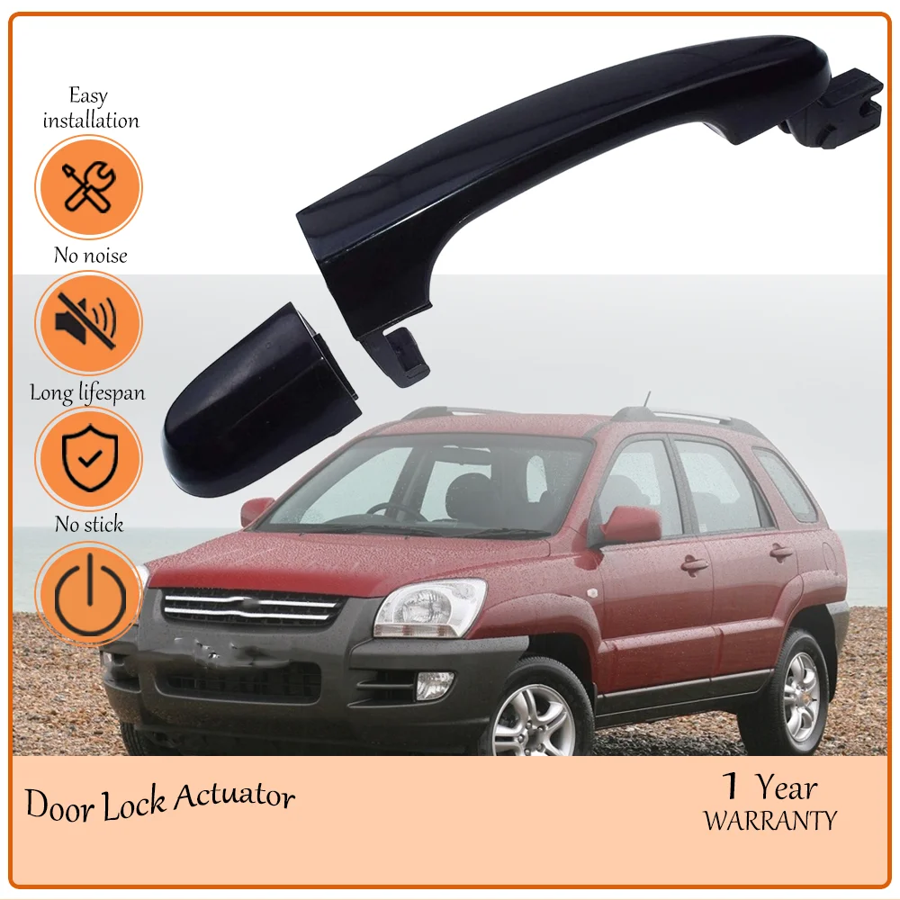Black Front Right Exterior Door Handle Without Hole for 2005-2010 Kia Sportage Outside Outer Door Handle oem 82661-1F000