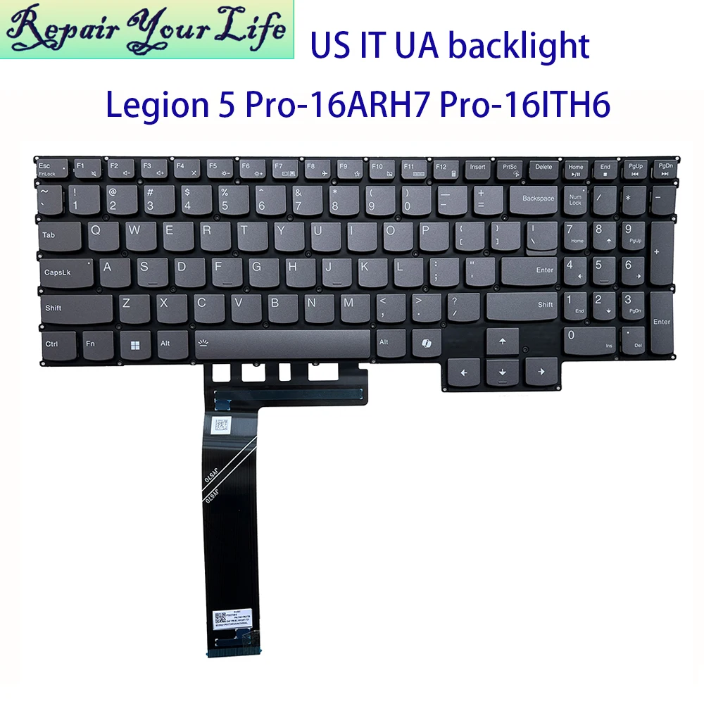 US RU Italian Ukrainian Keyboard RGB Backlight For Lenovo Legion Pro 5-16ACH6 16ITH6H 16IAH7H 16ARH7 PT5CYXBG PH5CYXBG-4T New