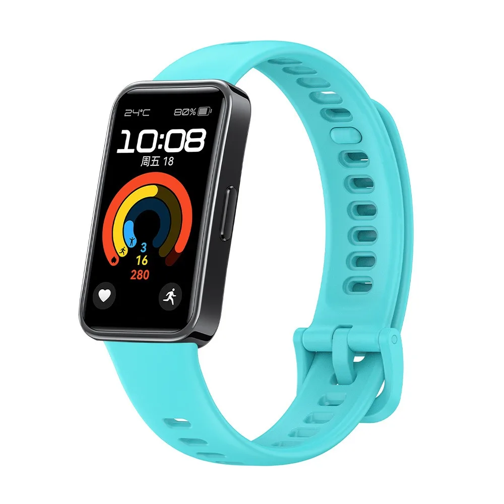 Correa de reloj de silicona portátil, repuesto de pulsera transpirable, accesorios para reloj inteligente, correa de reloj para Huawei Band 9/8