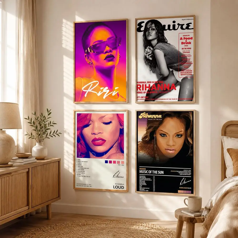Pop Fashion Icon R-Rihanna Poster All-match HD Waterproof Self-Adhesive Wall Art Sticker For Home Bedroom