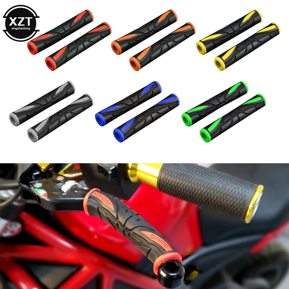 

2pcs Motorcycle Rubber Soft Handle Bar Motorcycle Bike Handlebar Cover Anti-Slip Brake Lever Grips Protector Handlebar Cover