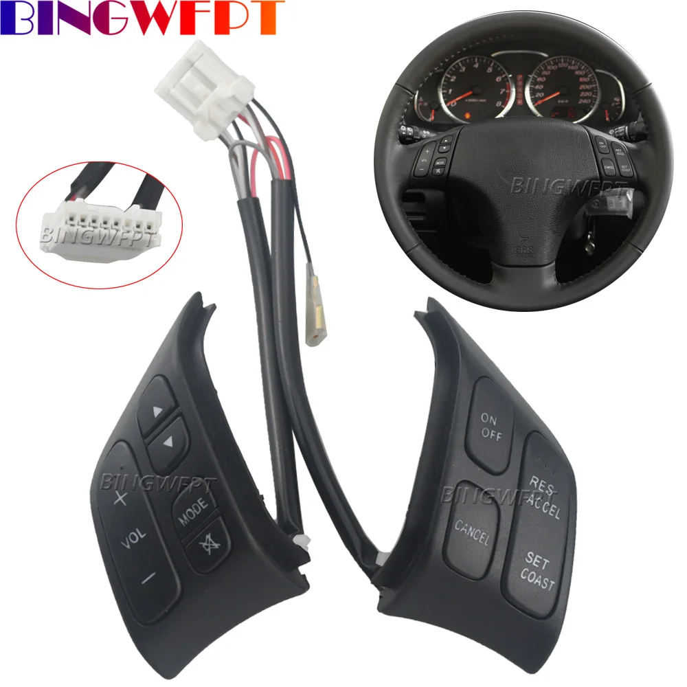 Car High-Quality Steering Wheel Audio Volume Mute Adjust Cruise Speed Control Button Switch For Mazda 3 BK 2003 5 CR 2007 6 GG