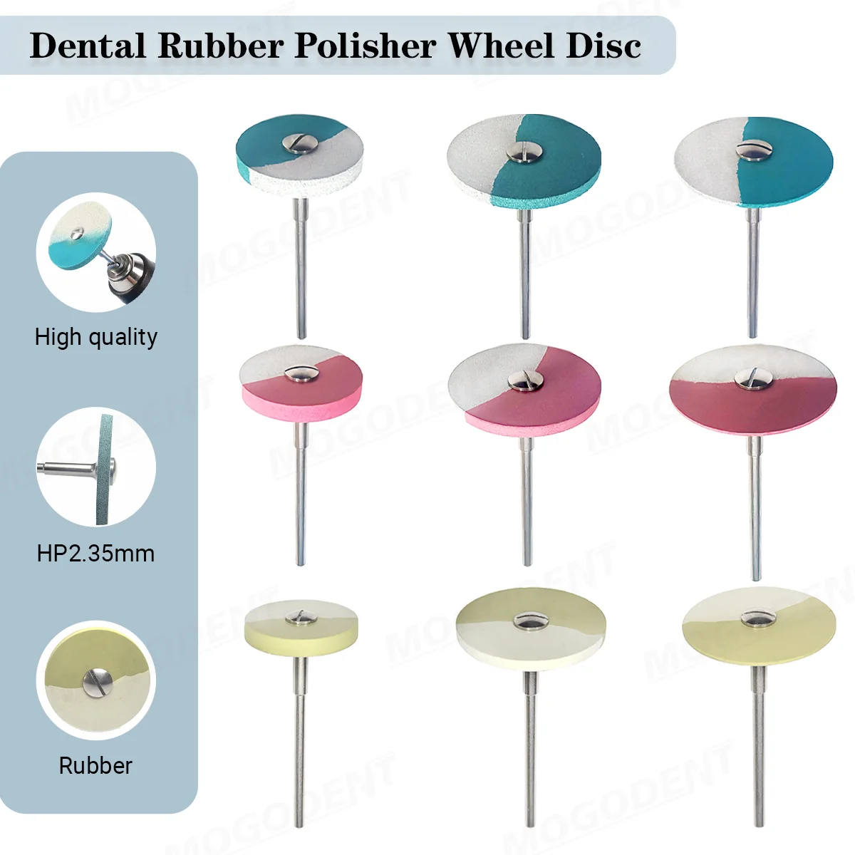

Dental Rubber Diamond Polisher Wheel Disc HP 2.35mm For Porcelain Zirconia Restorations Polish Dentistry Laboratory Material