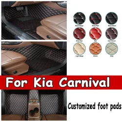 Car Floor Mat For Kia Carnival 2014 2015 2016 2017 Luxury Woman High Quality Leather Full Set Carpet Foot Pad Auto Accessory