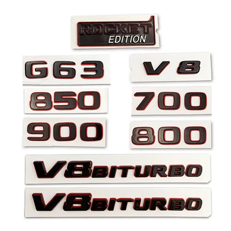 

ABS Car Body Side Sticker Rear Emblem Decals for Mercedes Benz V8 700 800 850 900 ROCKET EDITION V8 BITURBO G63