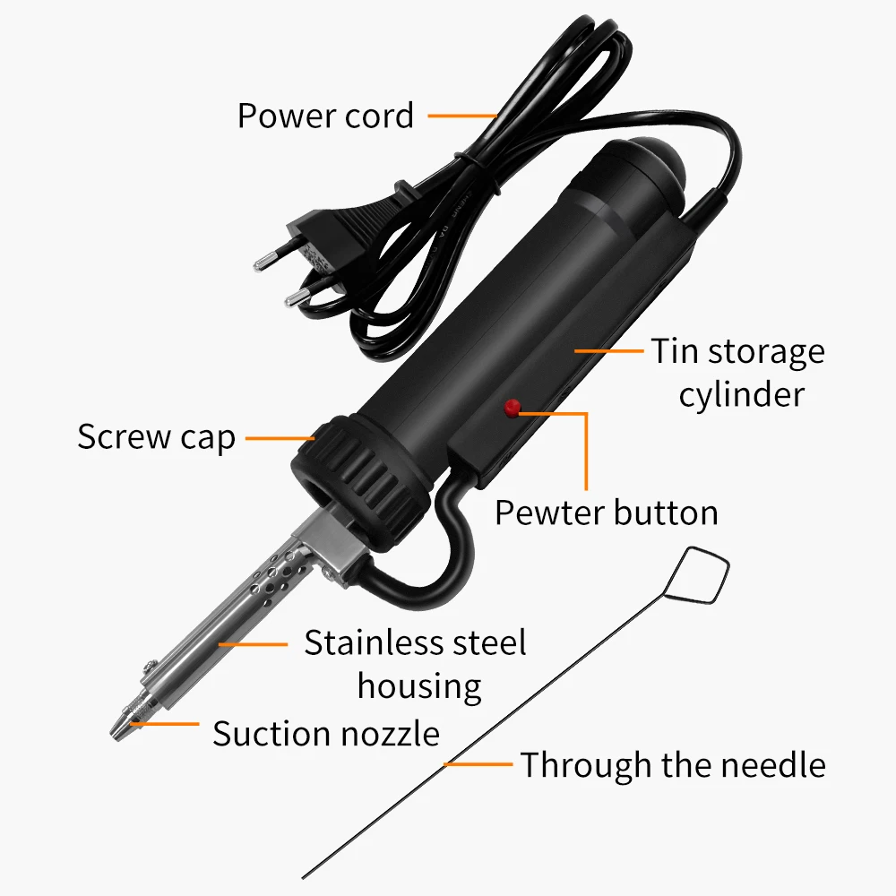 Imagem -03 - Portátil Elétrica Vácuo Solda 220v 30w Otário Solda Dessoldering Bomba de Sucção Pistola de Ferro Estanho Elétrico Solda Ferramentas de Reparo