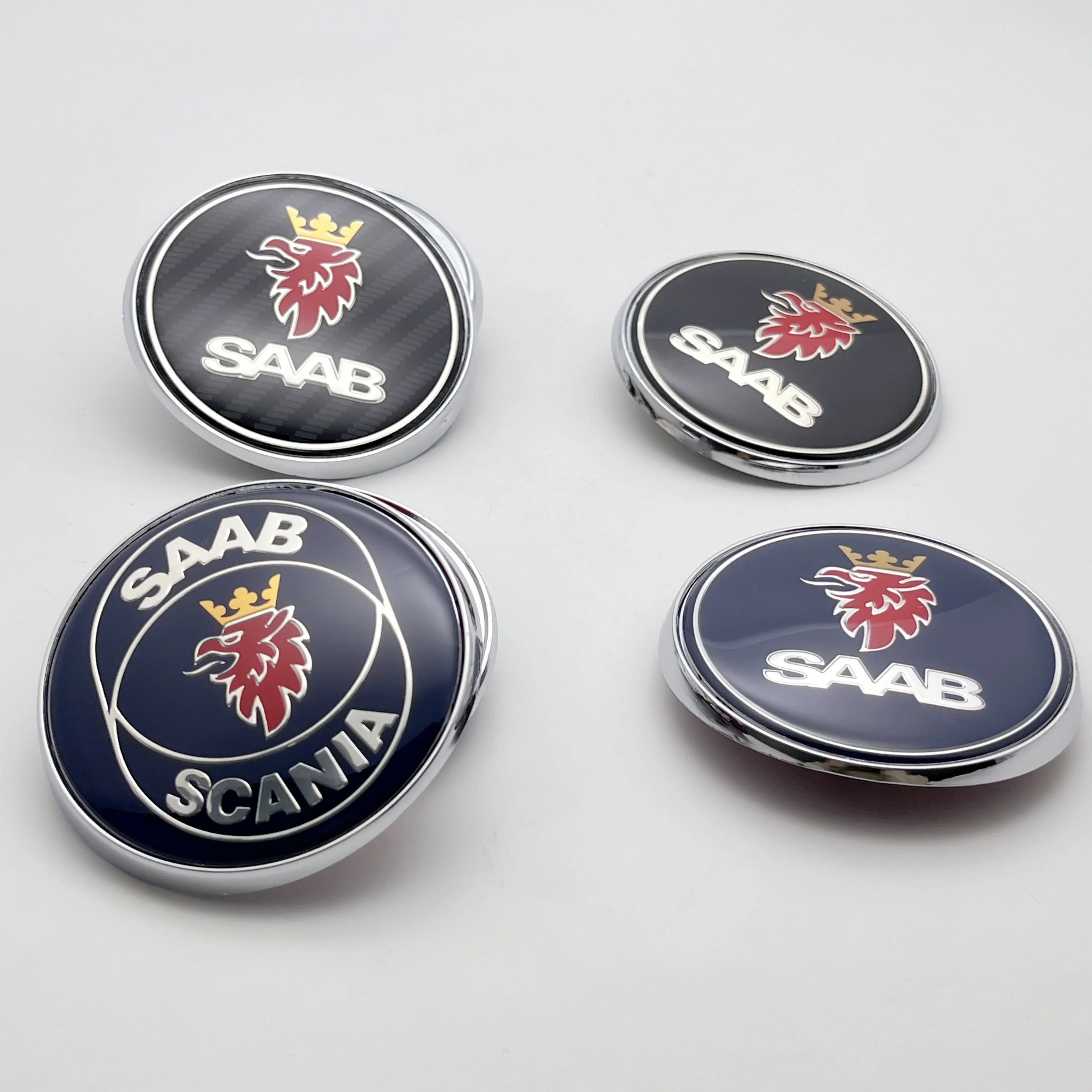 1pcs 68mm 2 3 Pins ForSAAB Car Front Hood Bonnet Logo Rear Trunk Badge ForSAAB 9 3 9 5 9-3 9-5 SA AB Emblem Stickers Accessories