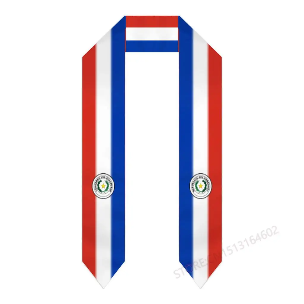 Custom Name Or Logo Paraguay Flag Scarf Graduation Stole Sash International Study Abroad Class of 2023 Shawl