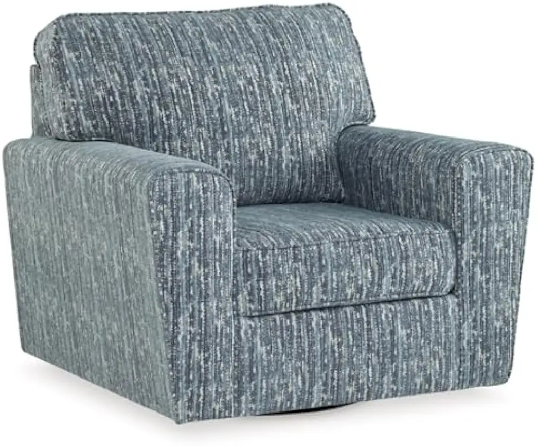 

Signature Design by Ashley Aterburm Swivel Accent Chair, 40" W x 38" D x 37" H, Blue & Green