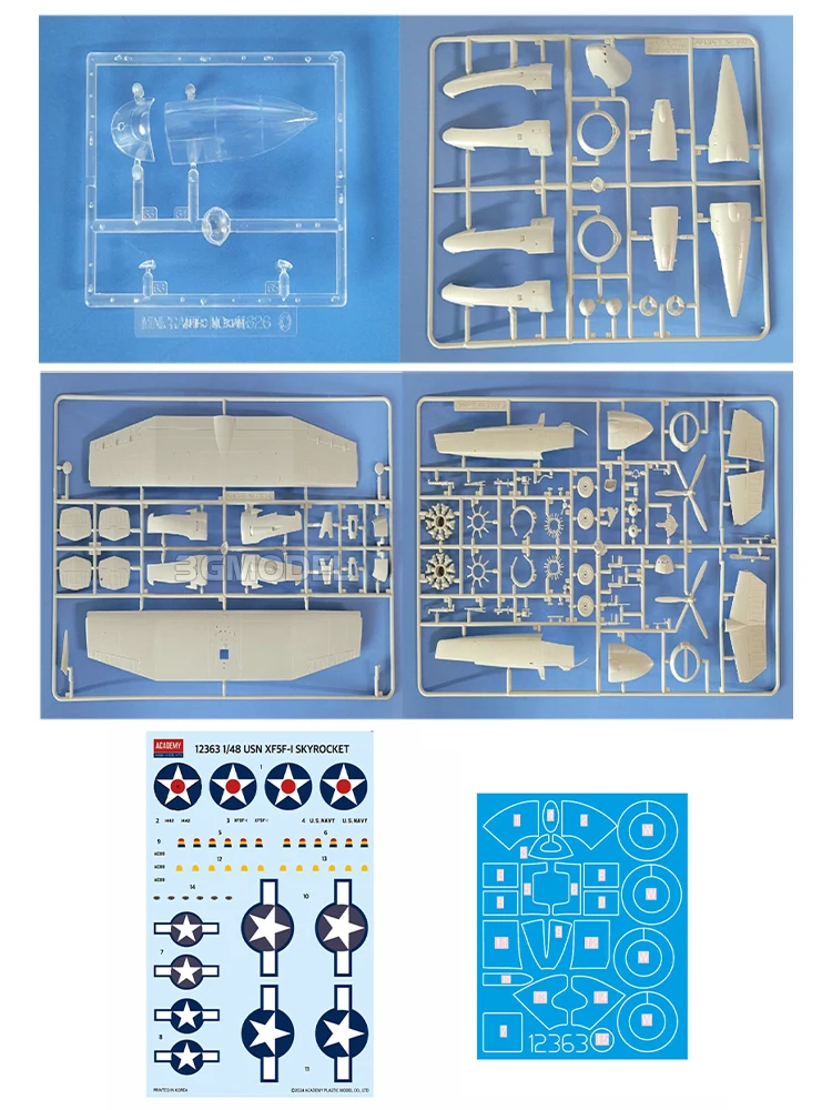 Academy Assembled Aircraft Model Kit 12363 Grumman XF5F Skyrocket Fighter 1/48