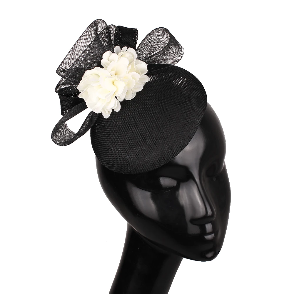 Elegant Bride Wedding Fascinator Hat Headband Flower Headwear Fancy Formal Chapeau Cap Hair Accessories hat for Women