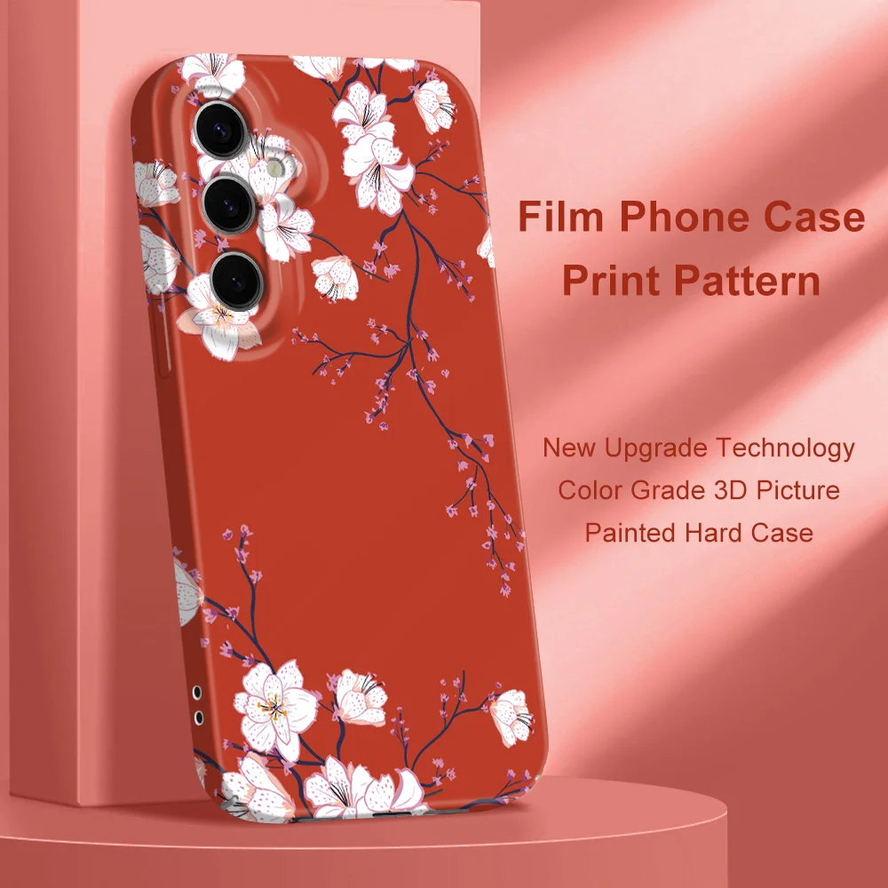 Colorful Plum Blossoms Phone Case For Samsung Galaxy S25 S24 S23 S22 S21 S20 Plus Ultra FE 5G Film Hard Cover