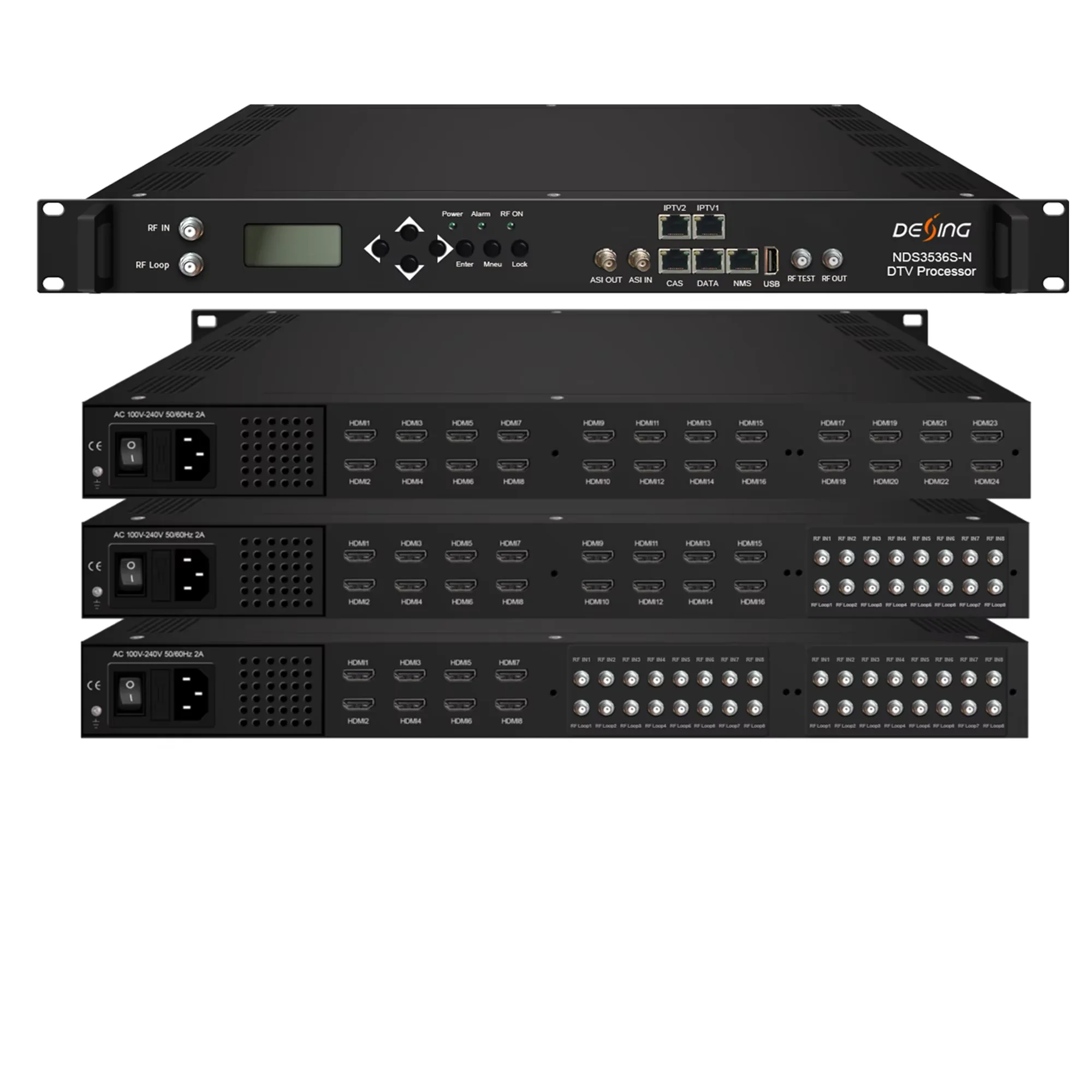 16+8 Combo Tuner Encoder Receiver Modulator Tuner HDMI to RF DVB-T DVB-C ATSC ISDBT dtmb Modulator IPTV CATV TV Front End System