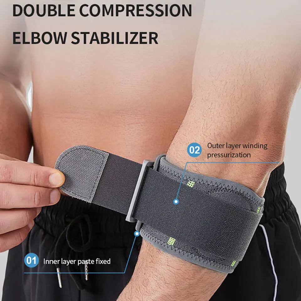 GTUBIKE 1PC Tennis Golf Ball Elbow Strap Forearm Brace Strap Compression Elbow Strap Compression Pad Elbow Brace For Pain Relief view 5
