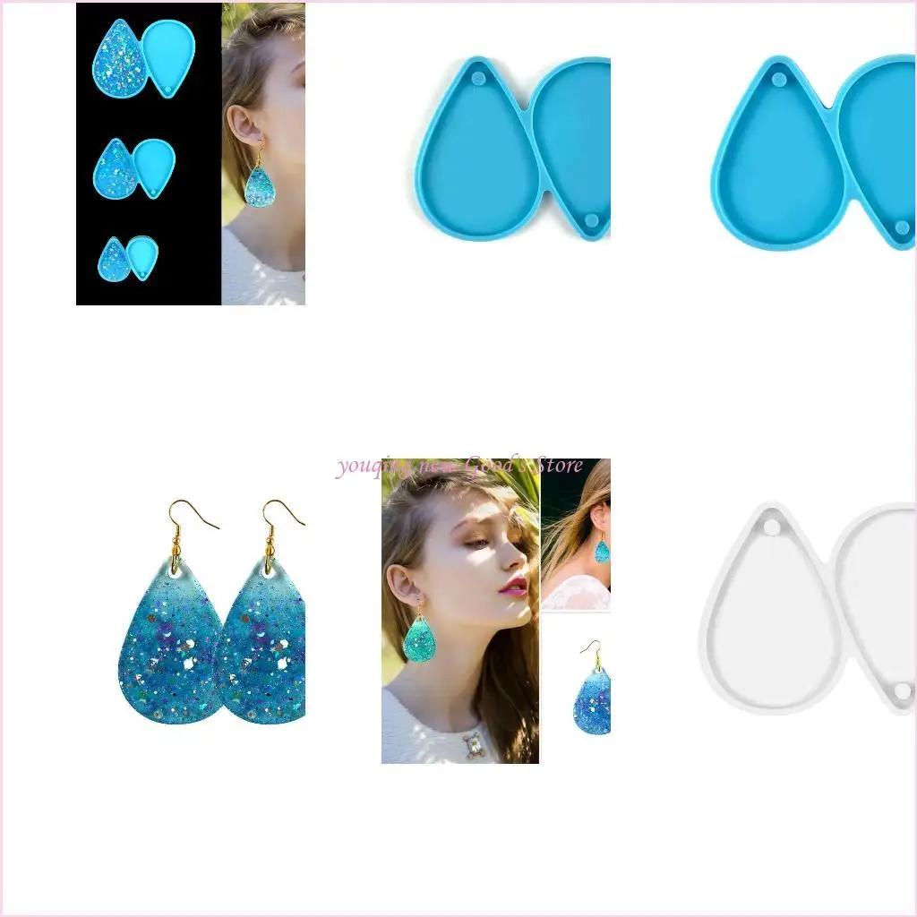 

57QA Earrings Mold Tear Drop Resin Silicone Keychain Mold DIY Crafts