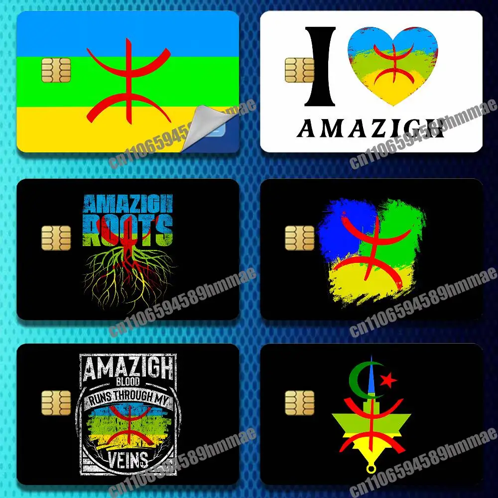

For Berber North Africa Amazigh Flag Sticker Paper Skin ID Bank Credit Metro Self-adhesive Card Cover Decoration