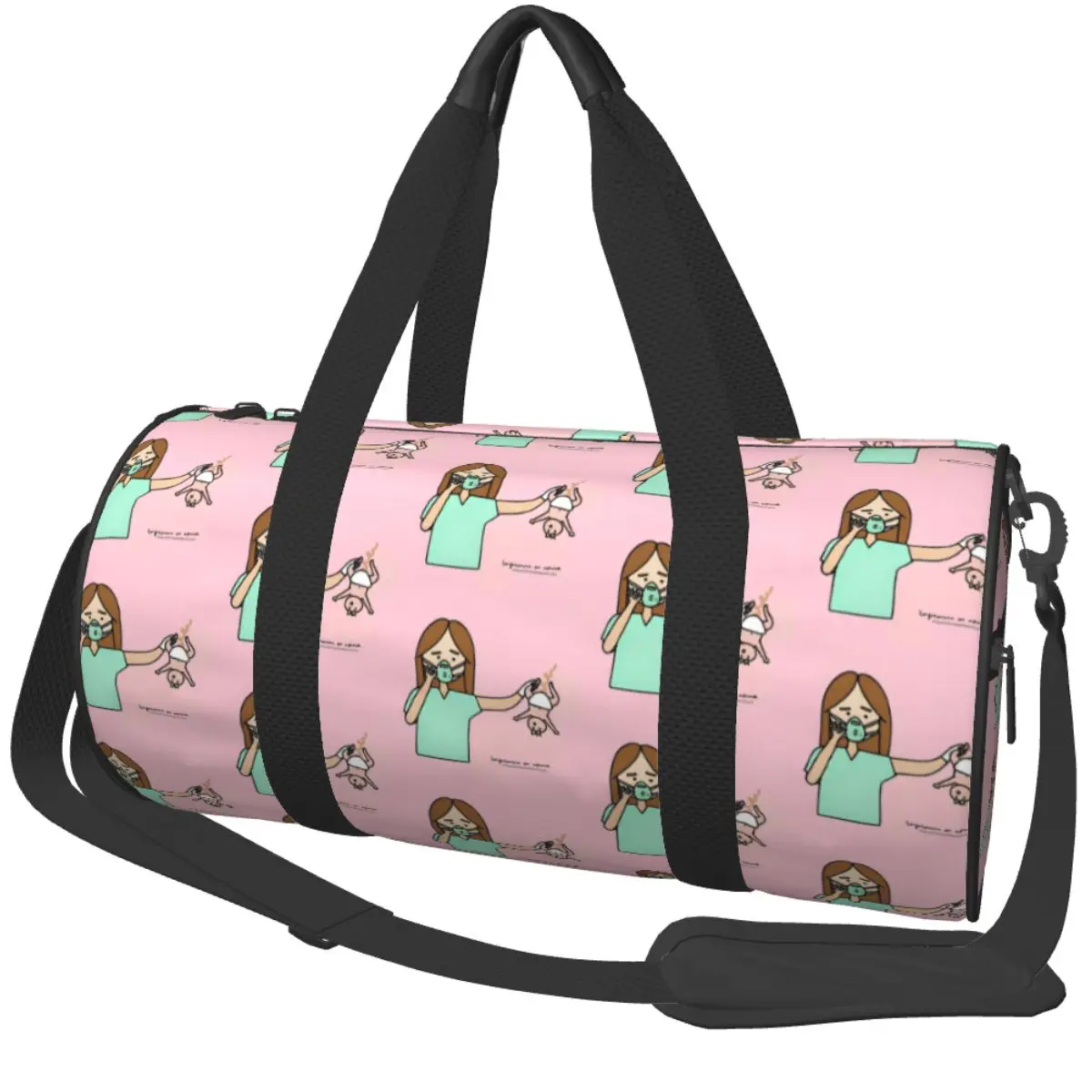 Enfermera En Apuros Nurse Gym Bag Luggage Sports Bags Men Women Design with Shoes Colorful Fitness Bag Waterproof Handbags