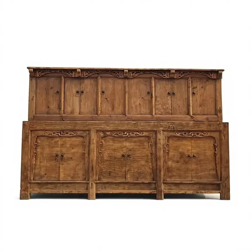 Popular Antique Dining Room Furniture Hand Carved Solid Wood Cabinet
