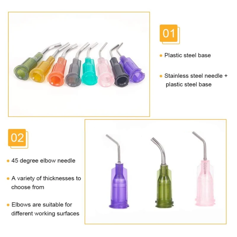Imagem -04 - Agulha de Seringa Dispensadora de Líquido de Precisão 14g 15g 18g 20g 21g 22g 23g 25g 27g Agulha de Distribuição de Cotovelo 25 Peças de