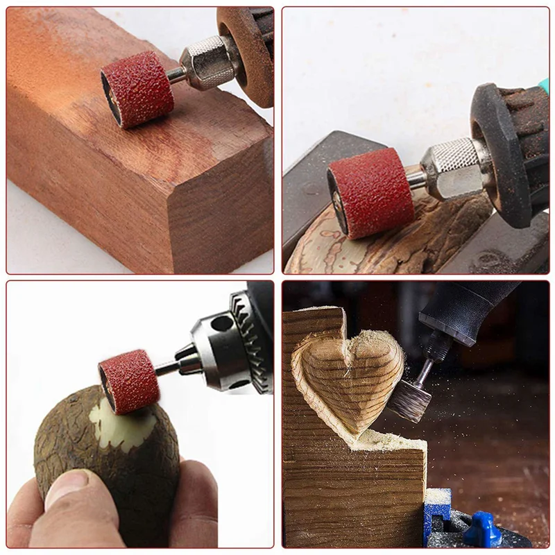 

A59Z-900 Pieces Sanding Band Sleeves (80 /120 /240 ) + 18 Pieces Drum Mandrels (2.35Mm/3.17Mm)+ 3 Combination Wrench