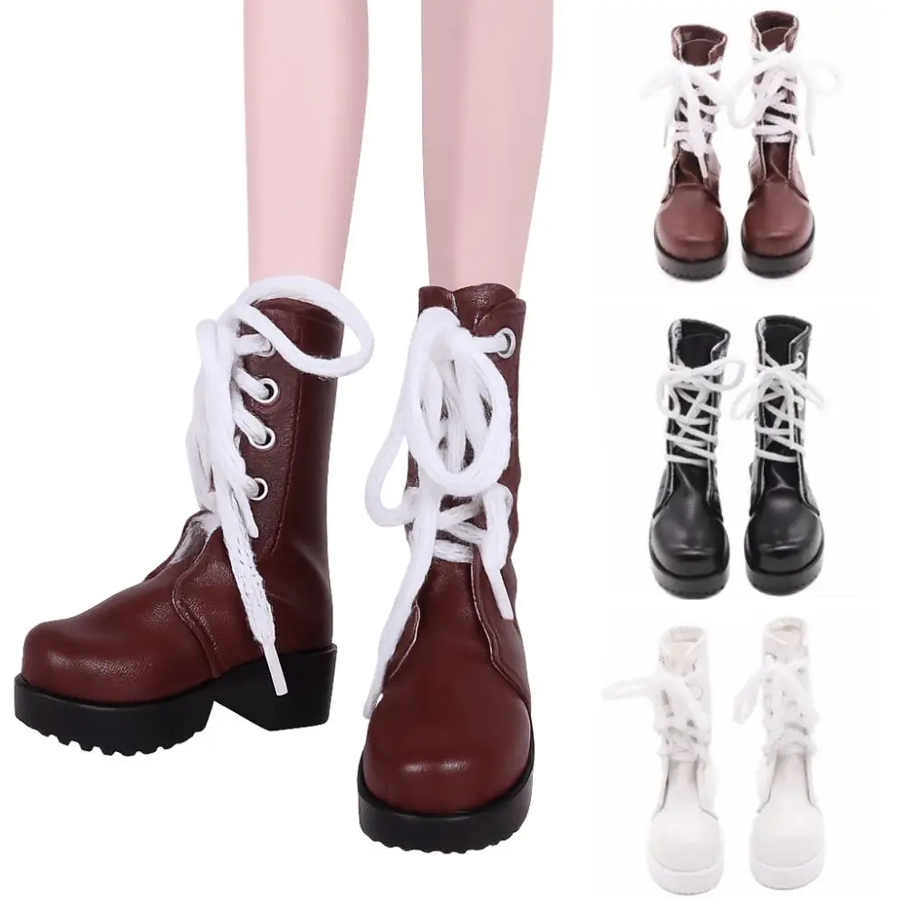 Filles cadeau rétro marron poupée bottes tenue décontracté à la mode mignon 60 cm poupée chaussures Mini chaussures à la main poupée bottes longues bricolage jouet