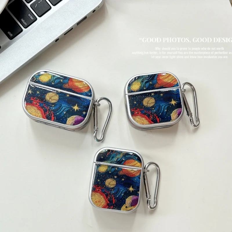 パーソナライズされたロマンチックな惑星ヘッドフォンカバー Appleairpods2/3に適しています漫画フルカバーケースSamsungBuds3PRO用