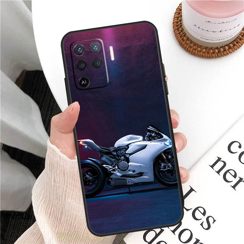 레트로 모토크로스 오토바이 케이스 (Oppo A78 A54 A74 A94 A17 A57 A77 A76 A16 A96 A18 A60 A80 A40 A38 A58 A98 A15 A5 Pro 용)