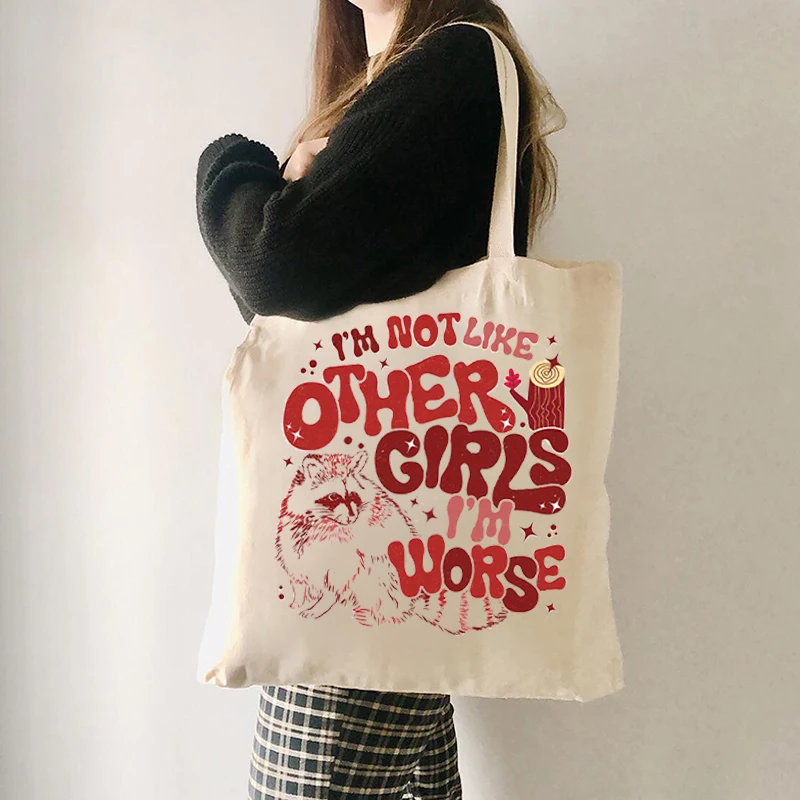 I'm Not Like Other Girls I'm Wrose Print Tote Bags Trendy Women Books Storage Travel Storage Clutch Eco-friendly Shopping Case