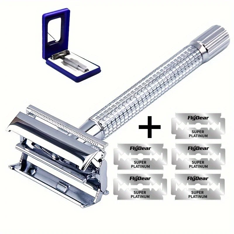 Double Edge Shaving Razor Set Classic Traditional Safety Razor For Men Beard Safety Razor for Barber Styling Accessories Tools