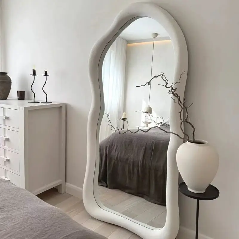 

Modern Ins Style Internet Celebrity Floor Mirror Irregular Full-length Mirror Household Cloakroom Full-length Mirror French