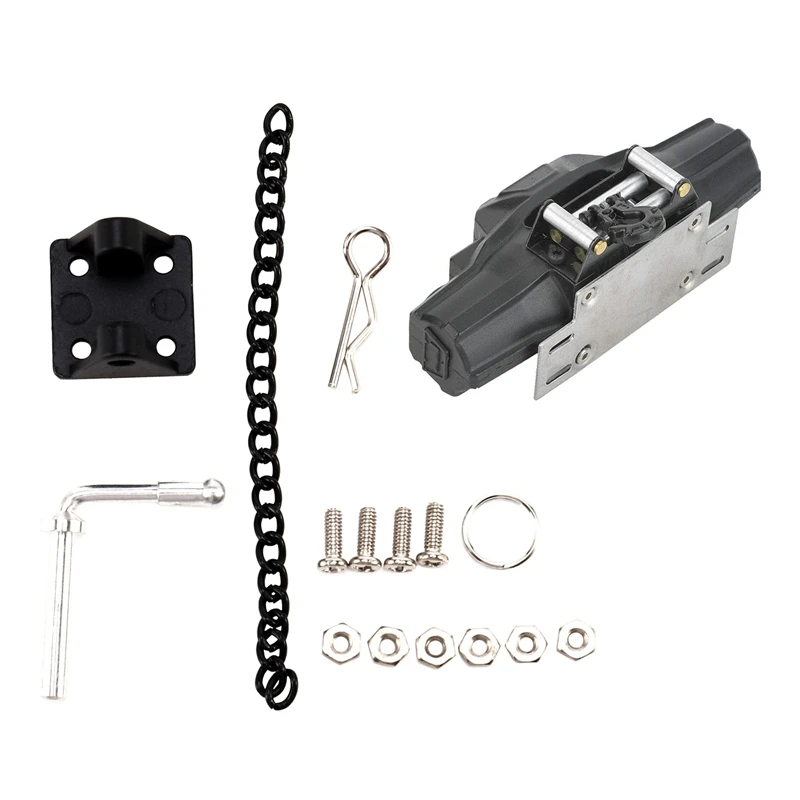 

MOMO 2 Set RC Car Part: 1 Set Metal Tow Shackle Trailer Hook & 1 Set Double Motor Metal Winch