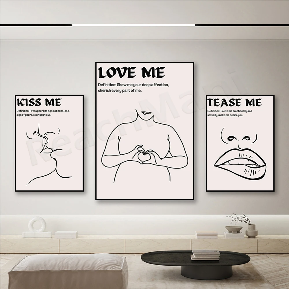 

Love Lust Prints - Couple Prints, Relationship Definition Prints, Sexy Posters, Nude Lip Kisses, Line Art Women Pictures