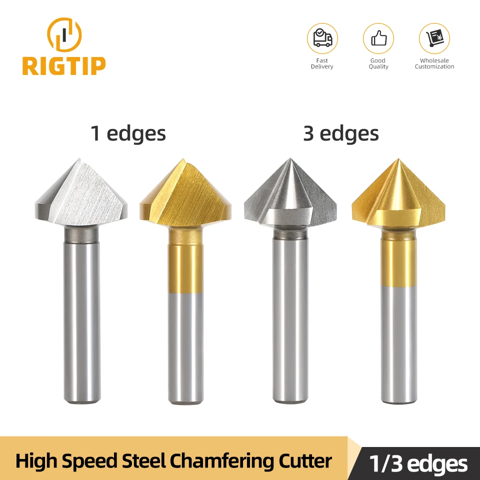 RIGTIP High Speed Steel Chamfering Cutter Single Edge Three Edges Metal Inner Hole Chamfering Cutter Suitable For CNC Machining