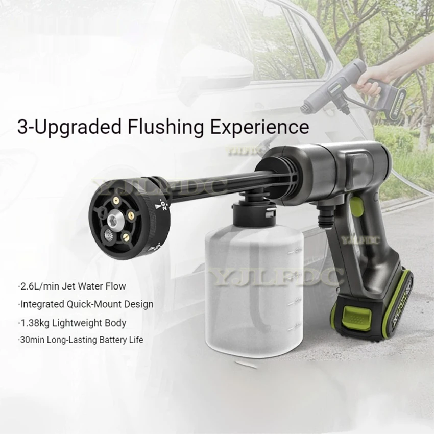 Car Washer WU623 Home Cordless Pressure Washer 20V Lithium Battery Power Tools（Without battery and charger）2.2Mpa