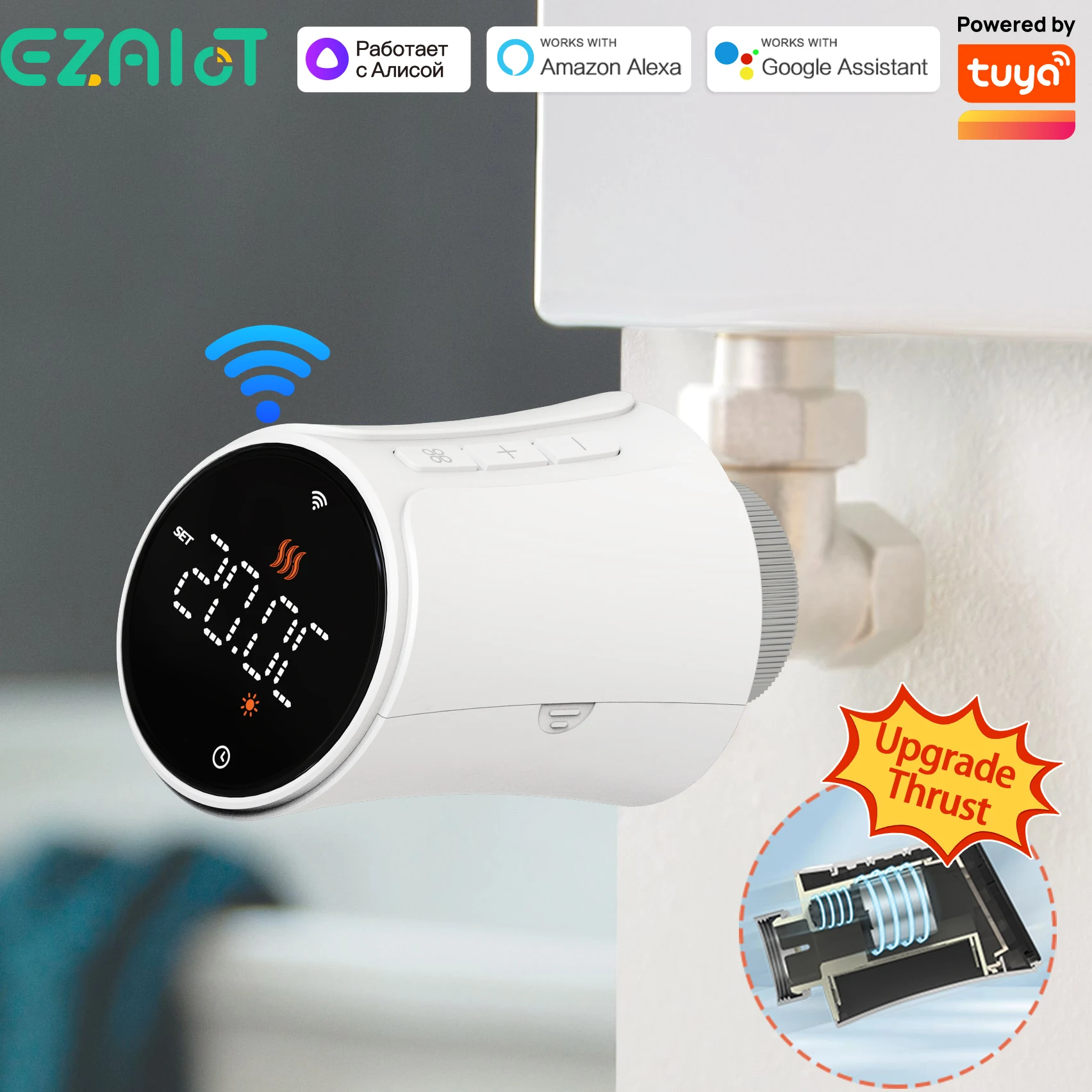 Tuya Smart WiFi/ZigBee صمام مشعاع حراري TRV تسخين قابل للبرمجة وحدة تحكم في درجة الحرارة عن بعد مع Alexa Google Home