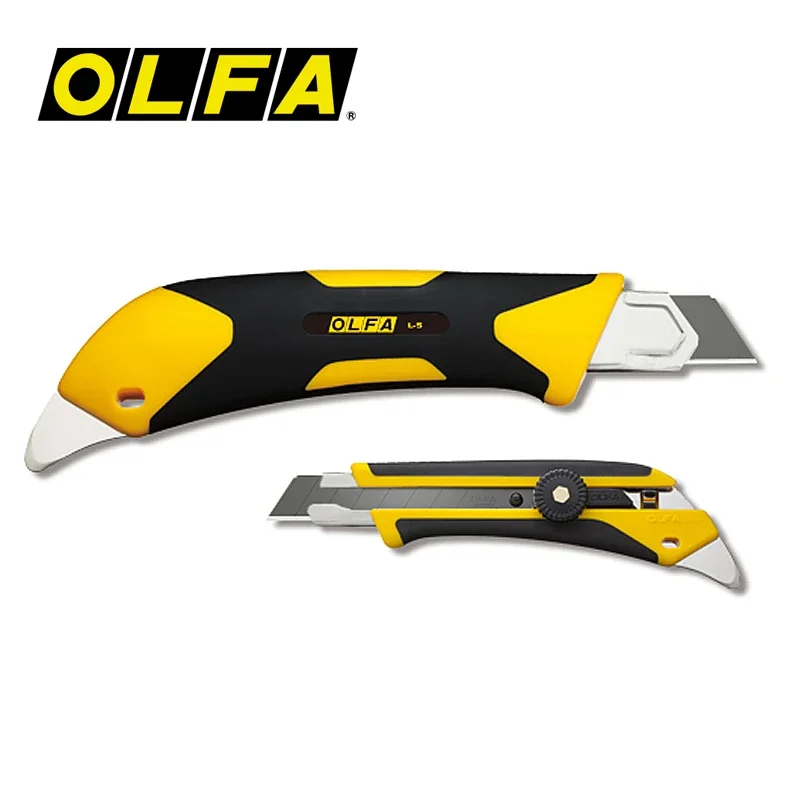 OLFA L-5 Pemotong Tugas Berat X-desain 18Mm Pisau Utilitas dengan Kunci Ratchet Pisau Pemotong Serbaguna Wallpaper Alat Kerajinan