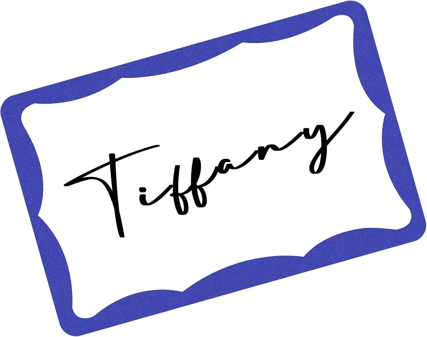 

390 Pcs Name Tag Stickers, 3x2 Inches, White with Blue Border for School Office Home