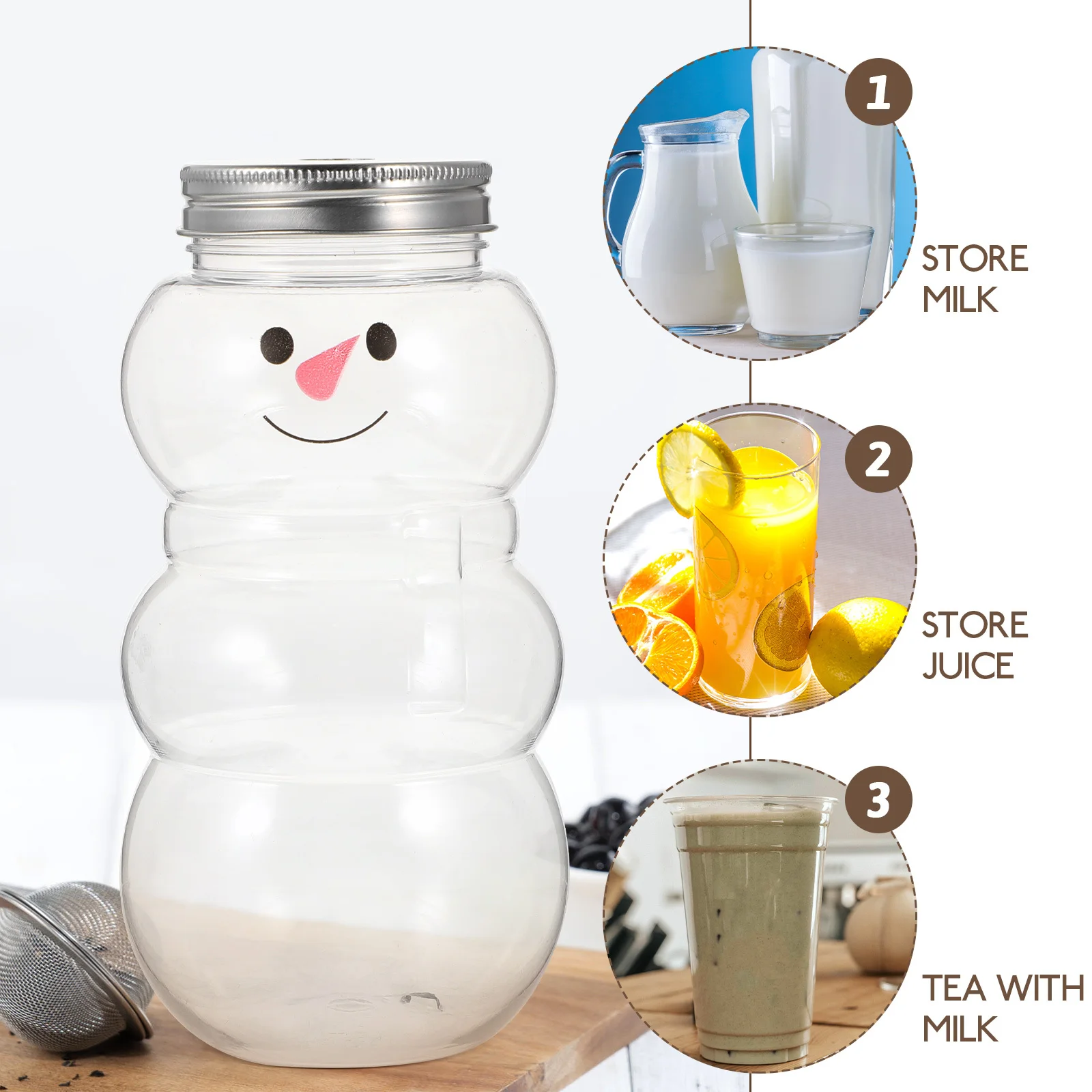 

10pcs Juice Bottles Portable Durable Bottom Containers For Milk Tea Fresh Juice Homemade Nut Milk Christmas Party Gift